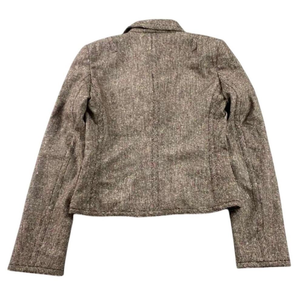 Carolina Williamson Blazer Women 2 Brown Wool Blend Three Button Front USA Made - Picture 2 of 8